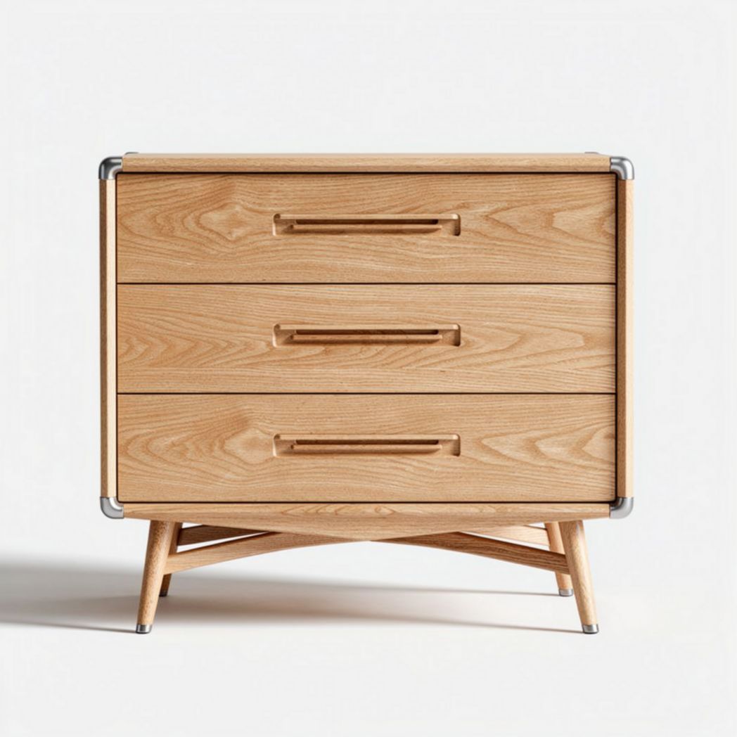 Commode en bois de chêne avec trois tiroirs dimensions 60 x 40 x 80cm