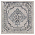 Tapis décoratif en polyester pour salon 150 x 150 x 1cm bleu et blanc