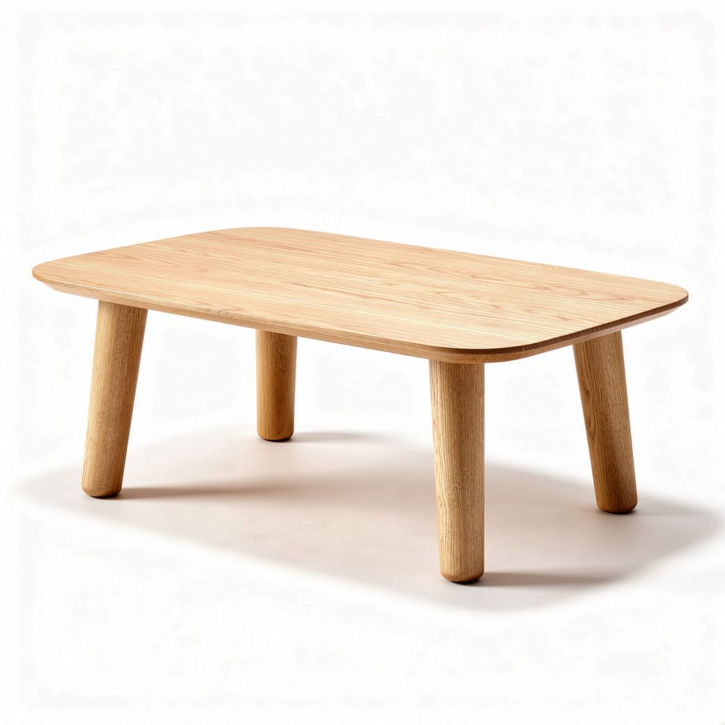 Table basse en bois de bambou rectangulaire 100 x 60 x 40cm naturelle