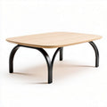 Table basse rectangulaire en bois naturel et métal noir 120 x 80 x 40cm